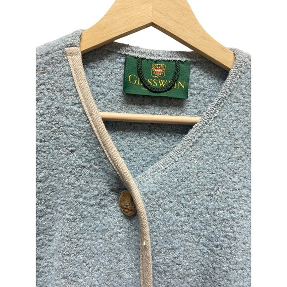 Giesswein Vintage 90's Blue Wool Cardigan Jacket Coatigan - Picture 3 of 6